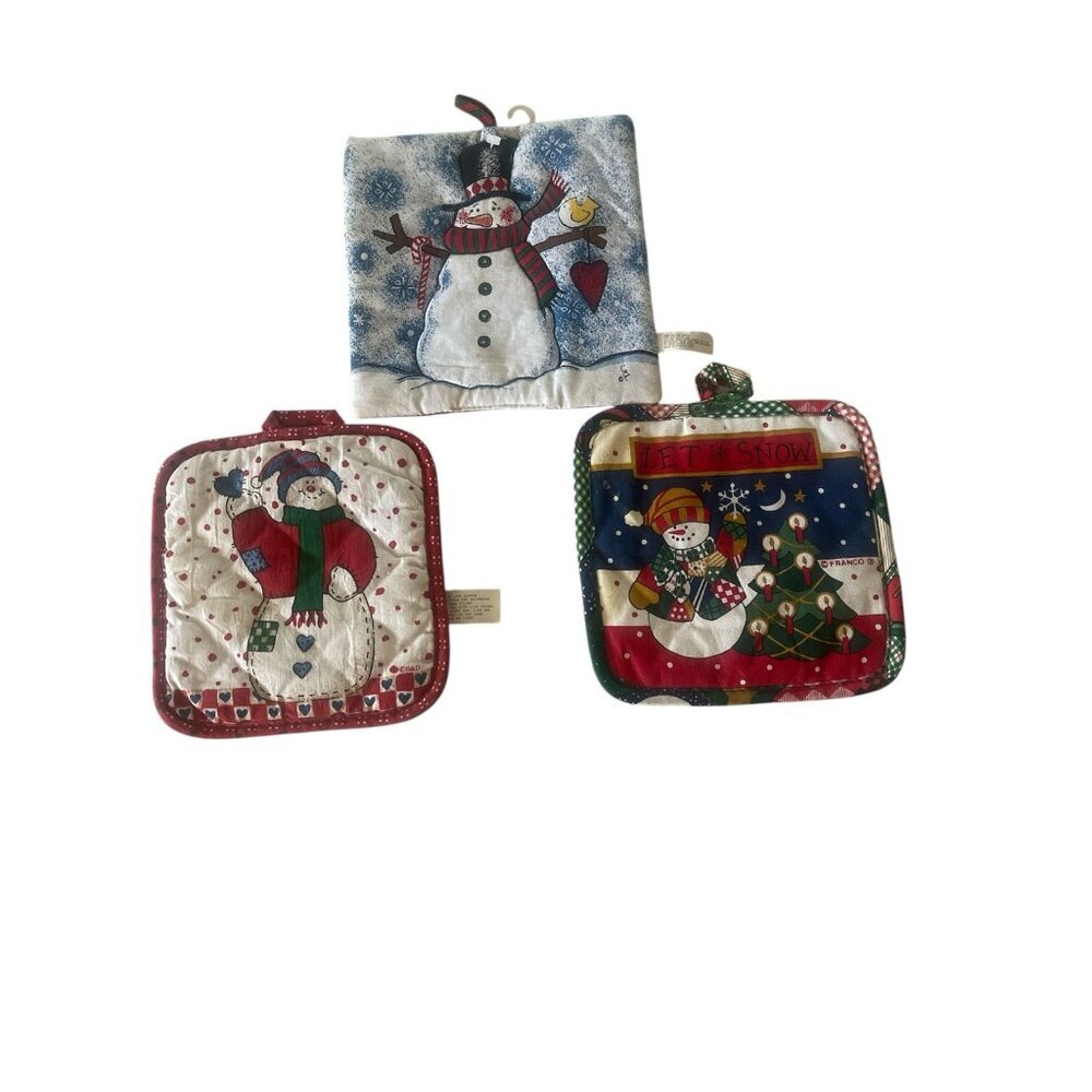 Snowmen‎ 3  Pot Holders
